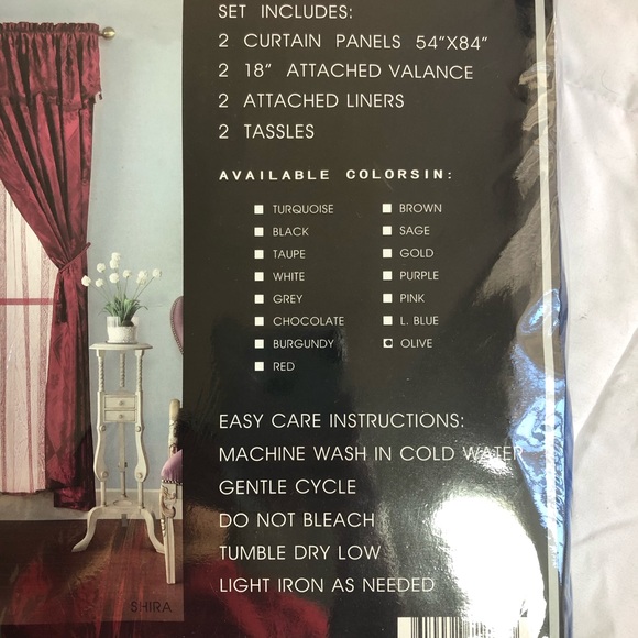 SOLD OUT NAVY BLUE Lace Back Curtain Set SOLD OUT - Picture 3 of 5